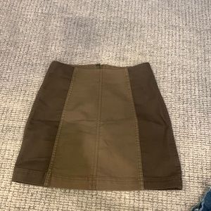 Free People dark green/neutral denim skirt size 2